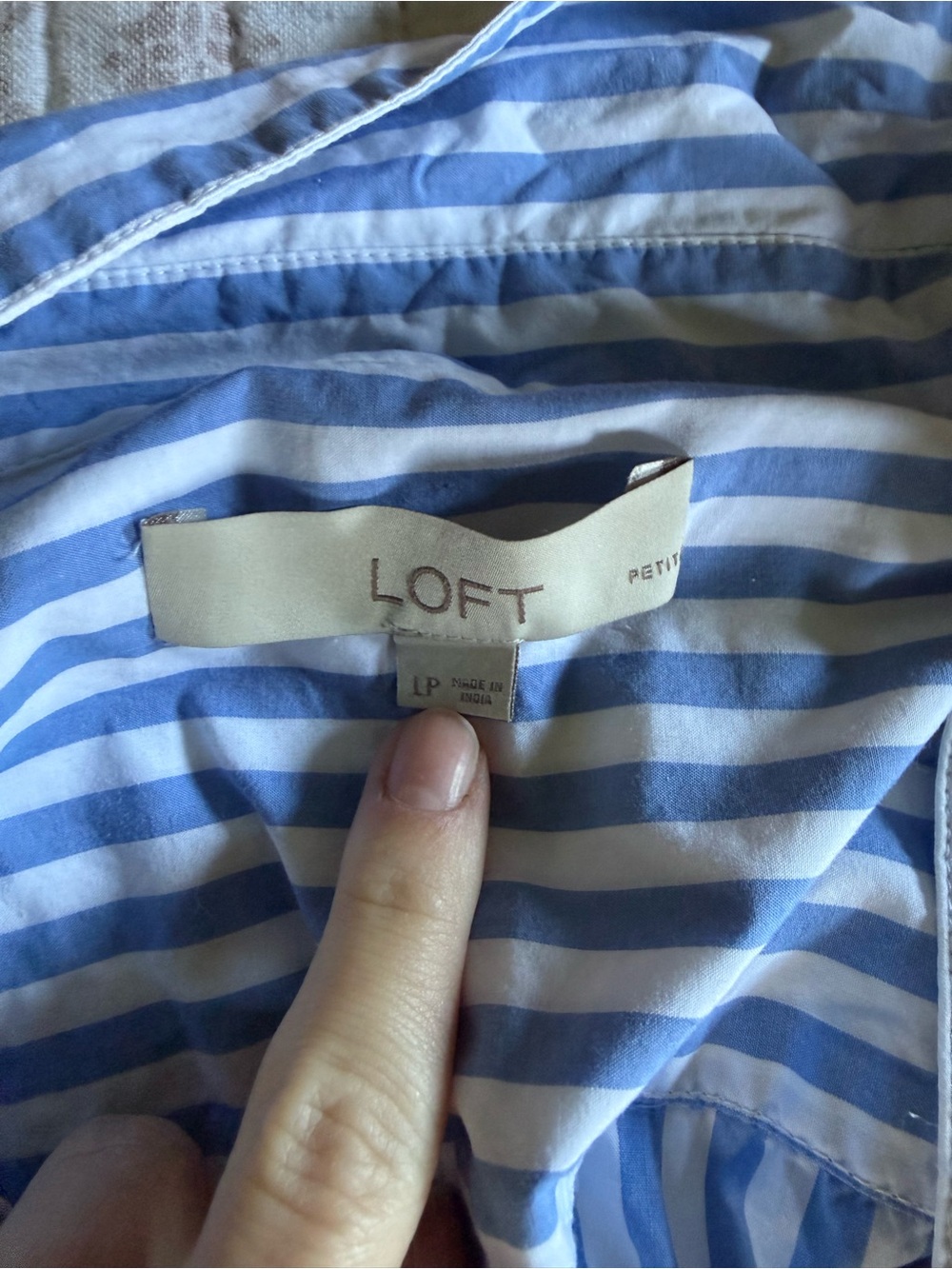 LOFT Light Blue and White Striped Maxi Shirt Dress - Picture 2 of 6